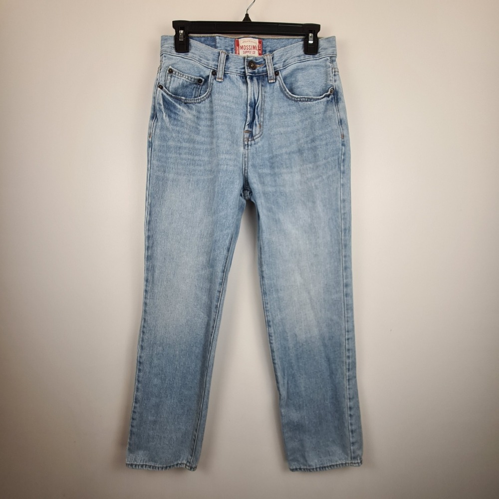 Mossimo Supply Co Mens Straight Leg Light Wash Blue Denim Jeans 28x28* Cotton